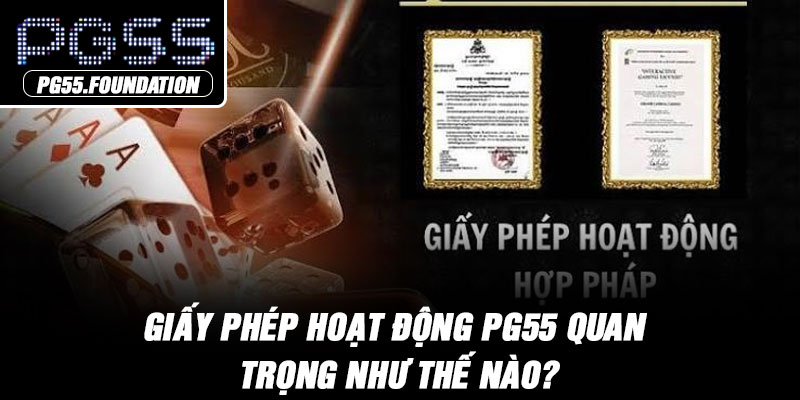 Giấy phép hoạt động PG55 quan trọng như thế nào?